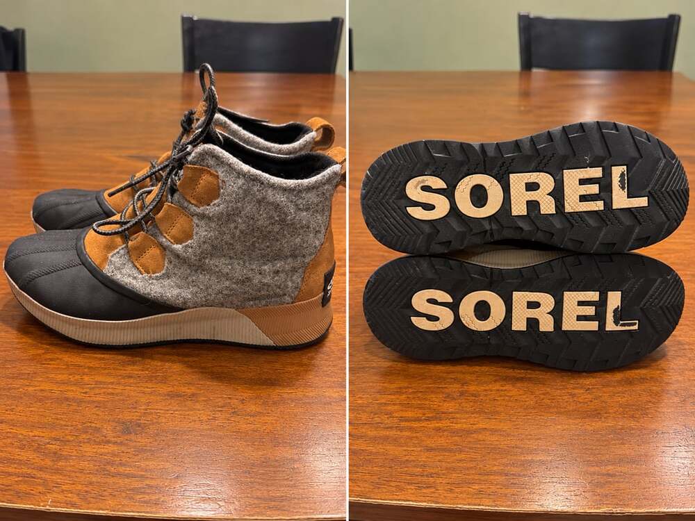 SOREL Out N About III Classic Felt Waterproof Duck Boots Womens 9.5 Gray Brown